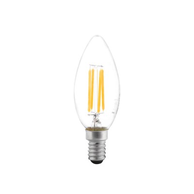 Bec LED filament lumanare 4W E14 6500K, clar, Novelite foto