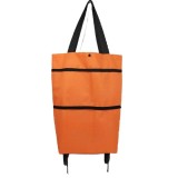 Geanta pliabila, flippy, 2 in 1, carucior cu roti, pentru cumparaturi, 19 l, portocaliu, plastic, 39 x 46 x 12 cm