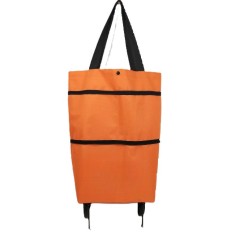 Geanta Pliabila, 2 in 1, Carucior cu Roti, pentru Cumparaturi, 19 l, Portocaliu, Plastic, 39 x 46 x 12 cm