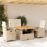 VidaXL Set canapele de grădină, 4 piese, cu perne, bej, poliratan