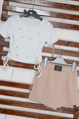 Fusta/pantalon Fetite 5-11 Ani Boni cream - 6ANIMarimea foto