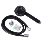 Set Duș &ndash; Pară 5 Funcții + Furtun Flexibil Pvc 150Cm + Suport &ndash; Negru Mat