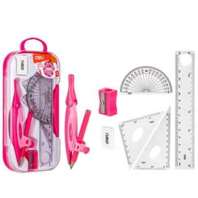 TRUSA GEOMETRIE 7 PIESE CUTIE PLASTIC DELI foto