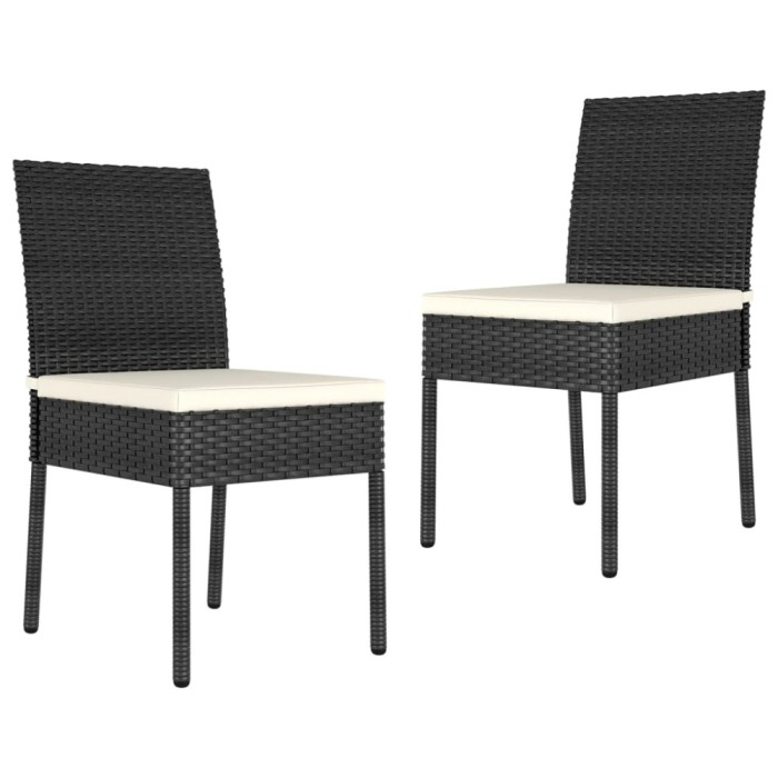 vidaXL Scaune de masă pentru grădină, 2 buc., negru, poliratan 317166