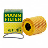 Filtru Ulei Mann Filter Mitsubishi Outlander 2 2007-2012 HU711/51X, Mann-Filter