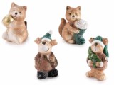 Cumpara ieftin Set 4 figurine Craciun teracota multicolora 6 x 3,5 x 5 H