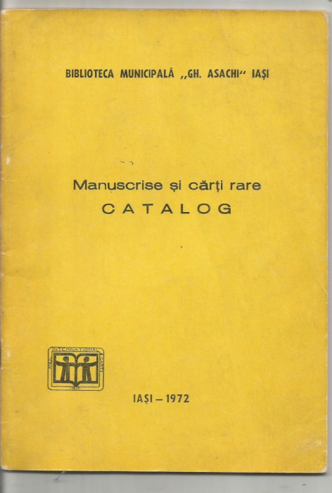 H(01)Catalog de Manuscrise si carti rare Biblioteca Gheorghe Asachi