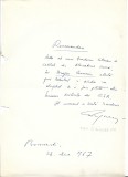 A3257N Document scris și semnat olograf de Ioan Grigorescu, 1967