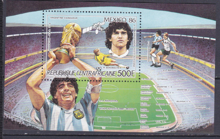 DB1 Fotbal CM 1986 Mexic Maradona Rep. Africa Centrala SS MNH