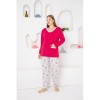 Pijama Dama Baki Collection Bumbac Interlok Batal Marimi Mari XL XXL 3XL 4XL Compleu 2 Piese Pantaloni Lungi Bluza Maneca Lunga