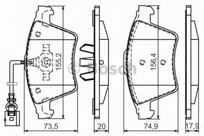 Set placute frana,frana disc VW TOUAREG (7LA, 7L6, 7L7) (2002 - 2010) BOSCH 0 986 494 164 foto