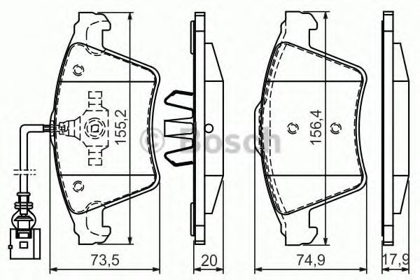 Set placute frana,frana disc VW TOUAREG (7LA, 7L6, 7L7) (2002 - 2010) BOSCH 0 986 494 164