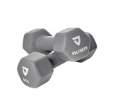 Cumpara ieftin Set 2 gantere VIA FORTIS, 2x5 Kg, premium, din fonta cu invelis din neopren, resigilat