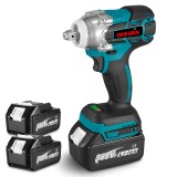 Cheie de impact fara fir ONEVAN, 520NM, 1/2&quot;, 2 acumulatori 3AH, albastru/negru