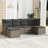Cumpara ieftin Gossi set mobilier gradina cu perne, 6 piese, gri, poliratan