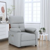 VidaXL Fotoliu de masaj, gri deschis, material textil