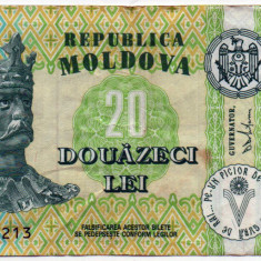 Bancnotă 20 lei NECIRCULATĂ - Republica Moldova, 2010
