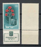 Israel 1953 Mi 87 +tab MNH - a 5-a aniversare de la independenta statului Israel