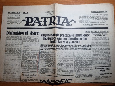 ziarul patria 16 noiembrie 1930-art. nae ionescu,mesajul regal,criza economiei foto