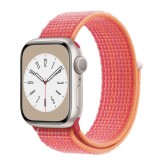Cumpara ieftin Curea textila sport loop marca THD pentru Apple Watch 41 mm seria 8, marime S/M, rosu