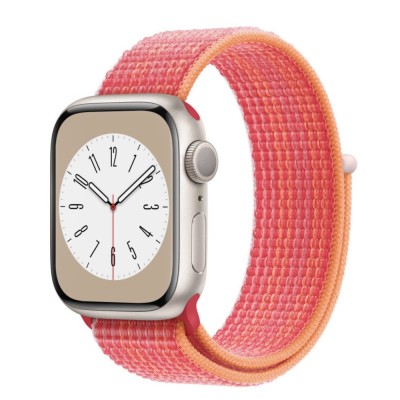 Curea textila sport loop marca THD pentru Apple Watch 41 mm seria 8, marime S/M, rosu foto