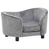 Canapea pentru caini, gri, 69 x 49 x 40 cm, plus