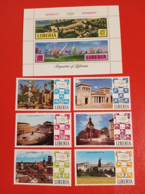 LIBERIA, SPORT MUNICH - COLIȚĂ + SERIE COMPLETĂ MNH foto