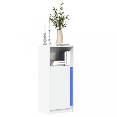 vidaXL Dulap cu LED, alb, 42,5x34x100 cm, lemn prelucrat 852152 foto