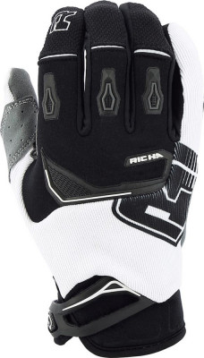 Manusi Bicicleta Cross Richa Desert MX Logo Gloves, Negru/Alb, Small foto
