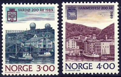 Norvegia 1989 - Orase port, vederi, serie neuzata foto