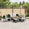 VidaXL Set de canapele pentru grădină 6 pcs Negru Crem poliratan