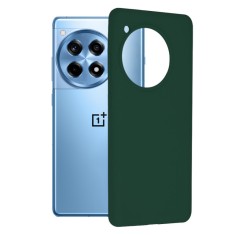 Husa de telefon compatibila oneplus 12r, tech microfibra, camera extra pro, dark green foto