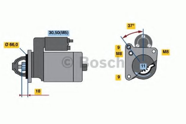 Starter PEUGEOT 208 (2012 - 2016) BOSCH 0 986 021 651