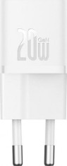 INCARCATOR retea Baseus, GaN5 Fast Charger mini 20W, 1 x USB Type-C 5V/3A, alb &amp;quot;CCGN050102&amp;quot; (timbru verde 0.18 lei) - 6932172625320