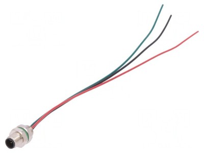 Conector M5 3PIN IP67 60V 100mm 1A foto