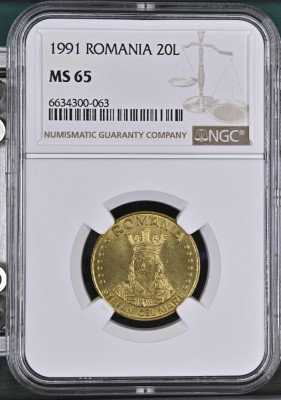 Romania - 20 Lei 1991 - MS 65 foto