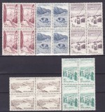 ROMANIA 1964 LP 585 PUNCTE TURISTICE LA MUNTE BLOCURI DE 4 TIMBRE MNH, Nestampilat