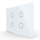 Intrerupator touch cvadruplu Livolo VL-FC4-3G-11 alb, sticla, 250V, 5A, IP20