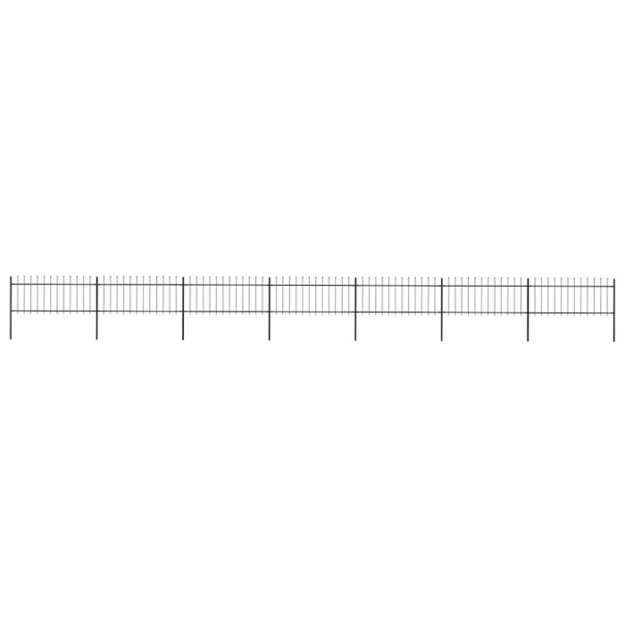 vidaXL Gard de grădină cu v&acirc;rf tip suliță din oțel 1248x80 cm negru