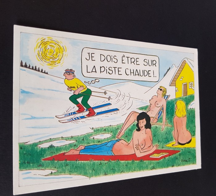 Je Dois &Ecirc;tre sur la Piste Chaude - Carte Poștală Umoristică Franțuzească