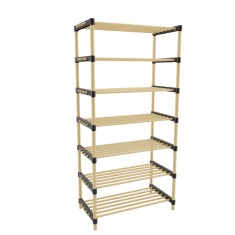 Raft pentru pantofi cu 7 polite, lemn de pin natur, 56 x 28 x 114 cm