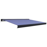Copertina motorizata tip caseta, albastru si alb, 350 x 250 cm