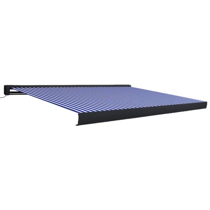 Copertina motorizata tip caseta, albastru si alb, 350 x 250 cm