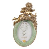 Cumpara ieftin Rama foto de masa, perete polirasina aurie verde 10x3x16 cm, 6x9 cm
