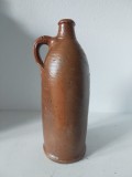 BUTELIE/ULCIOR ANTIC SELTERS DIN GRESIE CU GLAZURĂ DE SARE (Salt Glaze) - Secolul XIX, Germania (Nassau), 28 cm, Piesă Istorică de Colecție