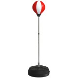 HOMCOM Sac de Box de Podea cu &Icirc;nălțime Reglabilă, Mănuși de Box și Bază Umplută, 43x43x126-144 cm, Roșu | Aosom Romania