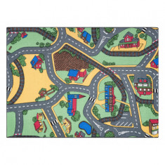 COVOR REBEL ROADS Playtime 95 Oras mic, antiderapant pentru copii - gri / zöld , 95x200 cm