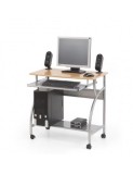 Birou metalic HM B6, blat MDF, polita glisanta tastatura, raft calculator, 80x50x76 cm, fag