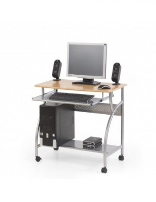 Birou metalic HM B6, blat MDF, polita glisanta tastatura, raft calculator, 80x50x76 cm, fag foto