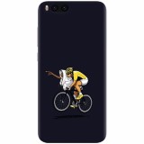 Husa silicon pentru Xiaomi Mi 6, ET Riding Bike Funny Illustration